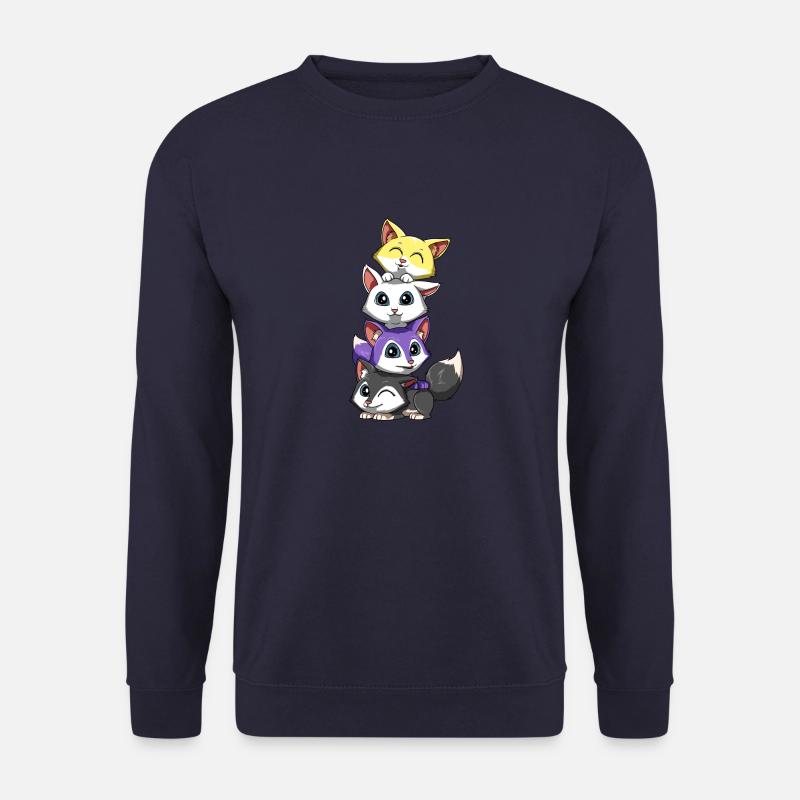 Non-binary foxes - Nonbinary LGBTQ - Unisex Sweatshirt - navy