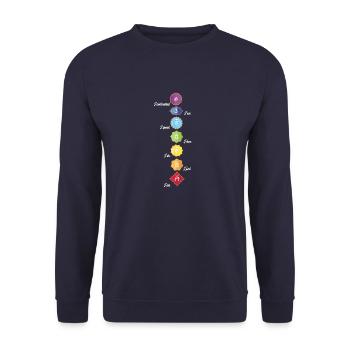 Chakra Meditation Balance Spiritualität - Unisex Pullover - Navy - Vorne - Alina (178cm) & Michal (187cm)