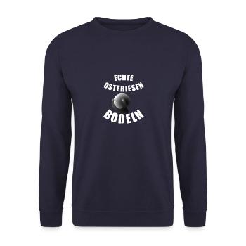 Boßelsport Klootschießen Ostfriesland - Unisex Pullover - Navy - Vorne - Alina (178cm) & Michal (187cm)