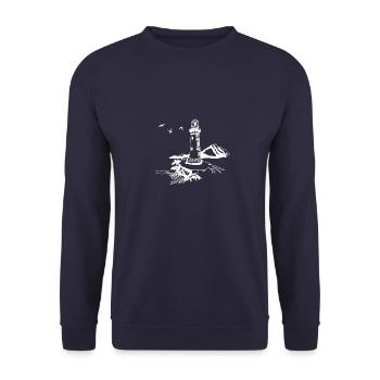 by the sea Lighthouse maritime seagulls - Unisex Sweatshirt - navy - Front - Alina (178cm) & Michal (187cm)
