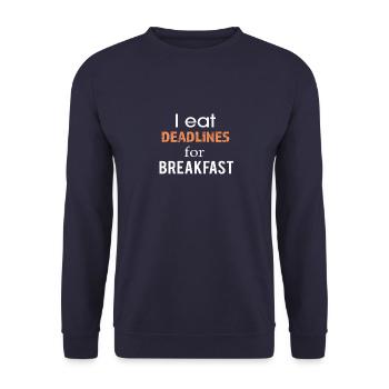Chef de projet le plus vendu Eat Deadlines - Sweat-shirt Unisexe - marine - Devant - Alina (178cm) & Michal (187cm)