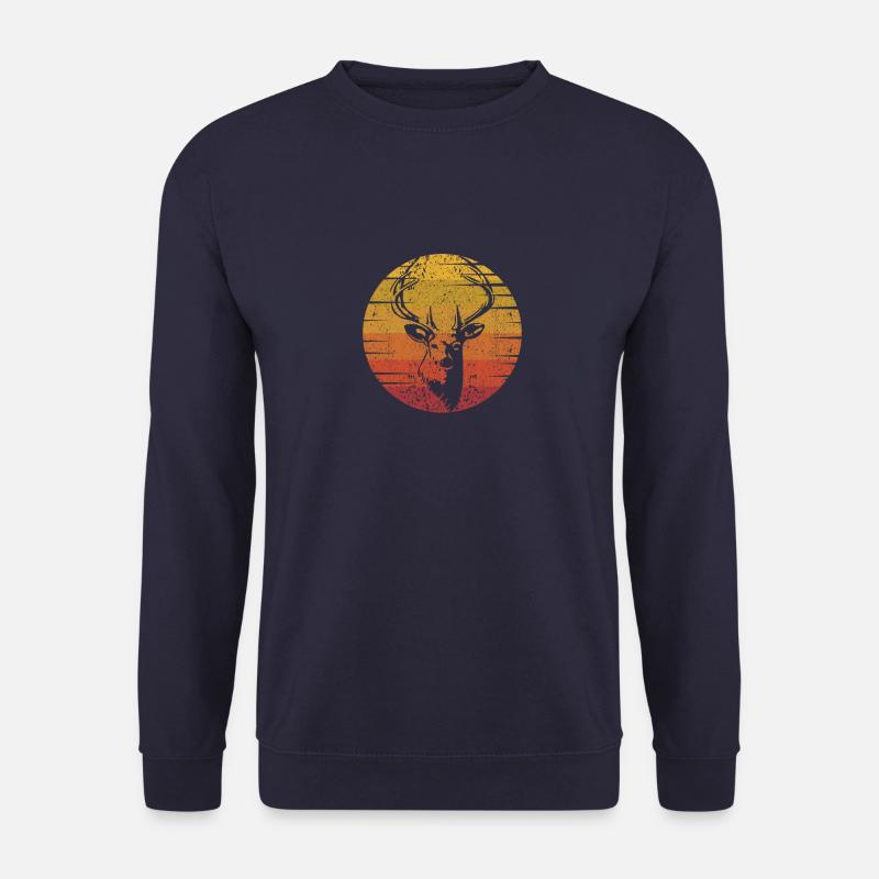Herren Vintage Hirsch Reh Rentier Forstwirt - Unisex Pullover - Navy