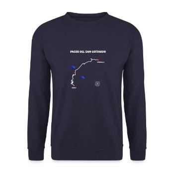 Gotthard Pass Passo del San Gottardo Serpentine - Unisex Sweatshirt - navy - Front - Alina (178cm) & Michal (187cm)