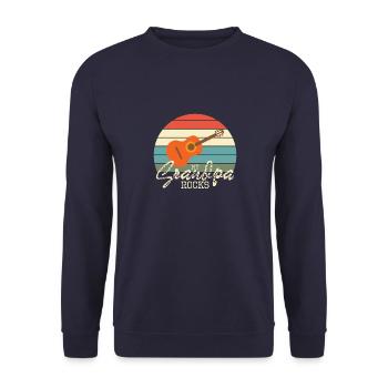 Conception de guitare - My Grandpa Rocks - Sweat-shirt Unisexe - marine - Devant - Alina (178cm) & Michal (187cm)