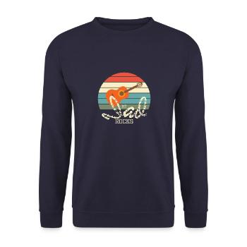 Guitar Design - My Dad Rocks - Unisex Sweatshirt - navy - Front - Alina (178cm) & Michal (187cm)