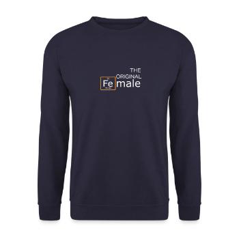 Top Spaß Weiblicher Iron Man Geschenk Design - Unisex Pullover - Navy - Vorne - Alina (178cm) & Michal (187cm)