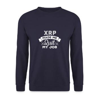 XRP made me quit my job - Unisex Sweatshirt - navy - Front - Alina (178cm) & Michal (187cm)