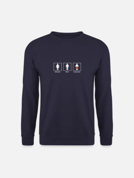 WC-käymälät wc-merkki vitsi vitsaileva skotlanti - Unisex svetaripaita - laivasto sininen