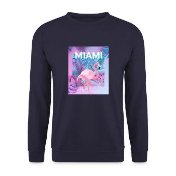 miami paradise, miami beach - Unisex Pullover - Navy - Vorne - Alina (178cm) & Michal (187cm)