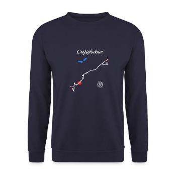 Großglockner-Hochalpenstraße Serpentine Pass - Unisex Pullover - Navy - Vorne - Alina (178cm) & Michal (187cm)