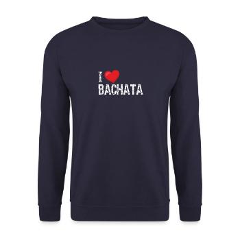 I love Bachata - Unisex Sweatshirt - navy - Front - Alina (178cm) & Michal (187cm)