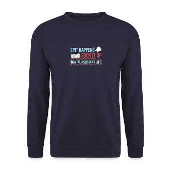 Zahnarzt Zahn Zähne Zahnärztin Arzt Zahnarzthelfer - Unisex Pullover - Navy - Vorne - Alina (178cm) & Michal (187cm)