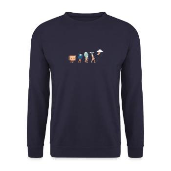 Cloud Computing Evolution - Geschenkidee für Nerd - Unisex Pullover - Navy - Vorne - Alina (178cm) & Michal (187cm)