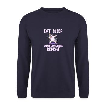 Dab Dabbing Unicorn Dividends from Stock Loves - Sweat-shirt Unisexe - marine - Devant - Alina (178cm) & Michal (187cm)