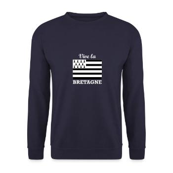 Vive la BRETAGNE - Sweat-shirt Unisexe - marine - Devant - Alina (178cm) & Michal (187cm)