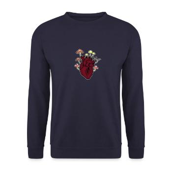 Champignons Cueilleurs Mycologie Champignons Coeur Beats Champignon Coloré - Sweat-shirt Unisexe - marine - Devant - Alina (178cm) & Michal (187cm)