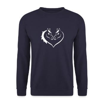 Pour équitation Naissance Chevaux Filles Cheval - Sweat-shirt Unisexe - marine - Devant - Alina (178cm) & Michal (187cm)
