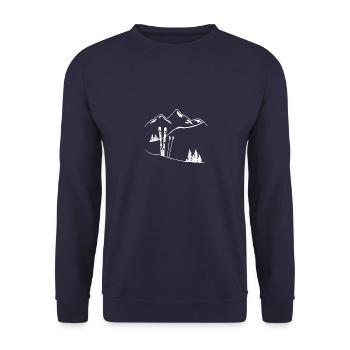 Ski nature mountains skier gift - Unisex Sweatshirt - navy - Front - Alina (178cm) & Michal (187cm)