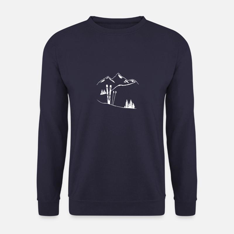 Ski Natur Berge Skifahrer Geschenk - Unisex Pullover - Navy