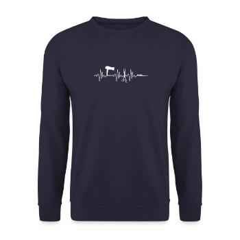 Battement de coeur styliste coiffeur esthéticienne - Sweat-shirt Unisexe - marine - Devant - Alina (178cm) & Michal (187cm)