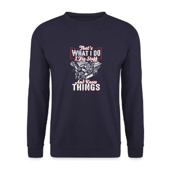 Mécanicien auto Mécanicien Drôle de mécanicien - Sweat-shirt Unisexe - marine - Devant - Alina (178cm) & Michal (187cm)