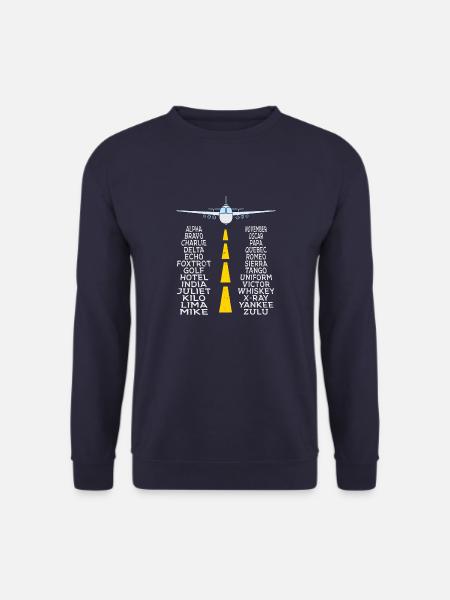 Pilot & Airplane Phonetic Alphabet Gift - Unisex Sweatshirt - navy