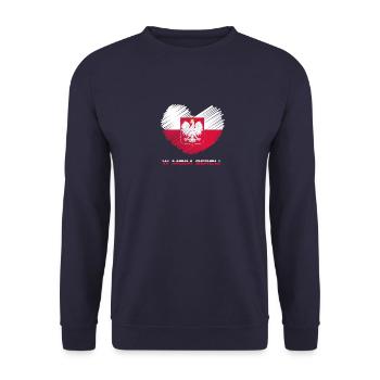Polska - Dans mon cœur - Sweat-shirt Unisexe - marine - Devant - Alina (178cm) & Michal (187cm)