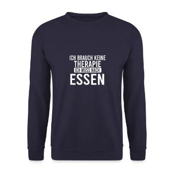 Essen Tshirt für Damen Herren Geschenk - Unisex Pullover - Navy - Vorne - Alina (178cm) & Michal (187cm)