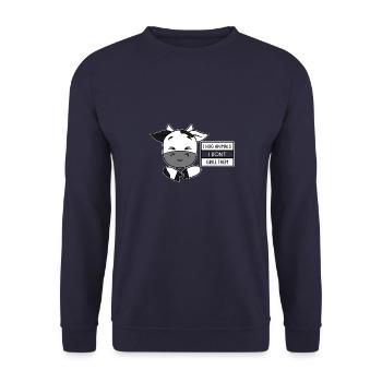En tant que végétarien, embrassez les animaux mais ne les faites pas griller - Sweat-shirt Unisexe - marine - Devant - Alina (178cm) & Michal (187cm)