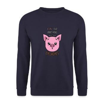 Je ne mange rien qui a des cils Vegan Love pour les animaux - Sweat-shirt Unisexe - marine - Devant - Alina (178cm) & Michal (187cm)