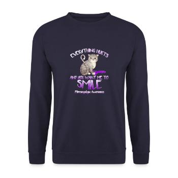 Tout fait mal et tu veux que je rigole - Sweat-shirt Unisexe - marine - Devant - Alina (178cm) & Michal (187cm)