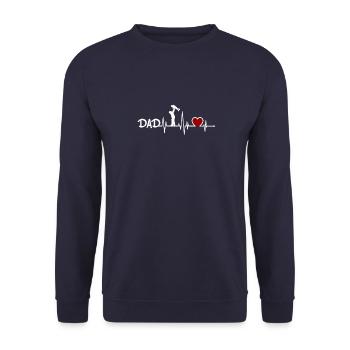 Heartbeat father baby offspring son daughter dad - Unisex Sweatshirt - navy - Front - Alina (178cm) & Michal (187cm)