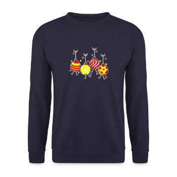 Ugly Christmas sweater lights Christmas - Unisex Sweatshirt - navy - Front - Alina (178cm) & Michal (187cm)