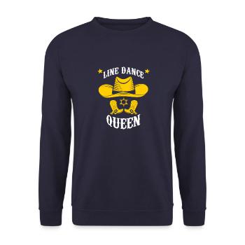 Line Dance Queen Country Music Dance Gift - Unisex Sweatshirt - navy - Front - Alina (178cm) & Michal (187cm)