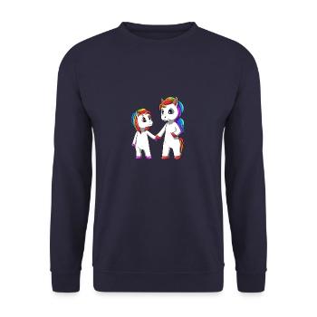 Licorne grande soeur - Sweat-shirt Unisexe - marine - Devant - Alina (178cm) & Michal (187cm)