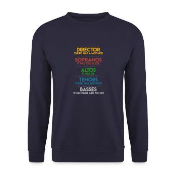 Choir Director There Was A Mistake Funny - Unisex Sweatshirt - navy - Front - Alina (178cm) & Michal (187cm)