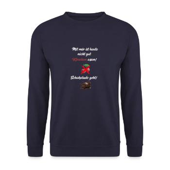 Mit mir ist heute nicht gut Kirschen essen! - Unisex Pullover - Navy - Vorne - Alina (178cm) & Michal (187cm)