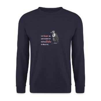 Ich hasse es Geier Humor lustige Sprüche - Unisex Pullover - Navy - Vorne - Alina (178cm) & Michal (187cm)