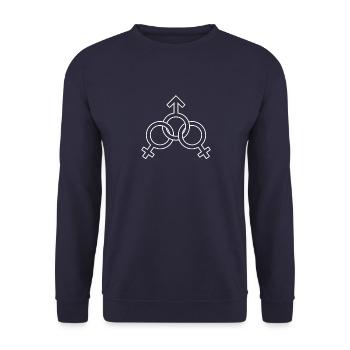 Polygamy polyamorous polyamory exmormon - Unisex Sweatshirt - navy - Front - Alina (178cm) & Michal (187cm)