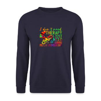 Mountainbiken Mountainbiker Mountainbike-Fahrer - Unisex Pullover - Navy - Vorne - Alina (178cm) & Michal (187cm)