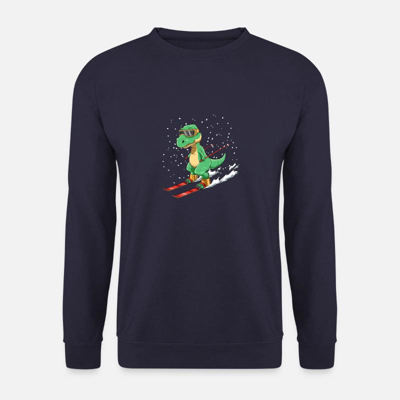 Funny T-Rex ski - Unisex Sweatshirt - navy