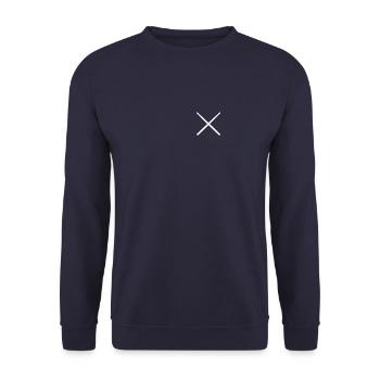Drum Sticks Pocket - Unisex Pullover - Navy - Vorne - Alina (178cm) & Michal (187cm)