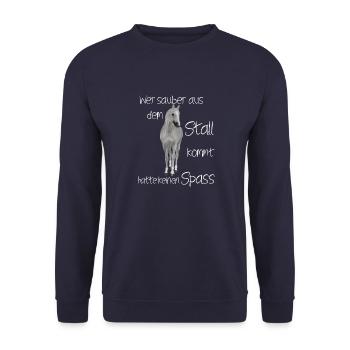 reiten Pferd Liebe Reiterin Pferde Pferdesprüche - Unisex Pullover - Navy - Vorne - Alina (178cm) & Michal (187cm)