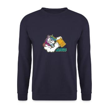 Licorne Ça dégénère quand même - Sweat-shirt Unisexe - marine - Devant - Alina (178cm) & Michal (187cm)