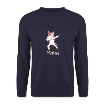 Maria Einhorn Dab first name - Unisex Sweatshirt - navy - Front - Alina (178cm) & Michal (187cm)