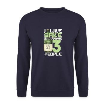 Vin de riz japonais de saké peut-être comme 3 personnes - Sweat-shirt Unisexe - marine - Devant - Alina (178cm) & Michal (187cm)
