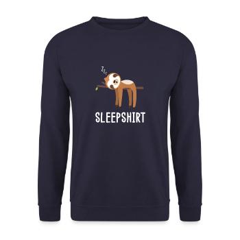 Sloths Sleepshirt Lazy Sleeping Sloth Chilling - Unisex Sweatshirt - navy - Front - Alina (178cm) & Michal (187cm)