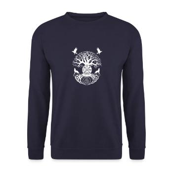 Tree of Life I World Tree Mythology I Viking - Unisex Sweatshirt - navy - Front - Alina (178cm) & Michal (187cm)