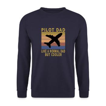 Papa pilote de cadeau vintage comme un papa normal, mais cool - Sweat-shirt Unisexe - marine - Devant - Alina (178cm) & Michal (187cm)