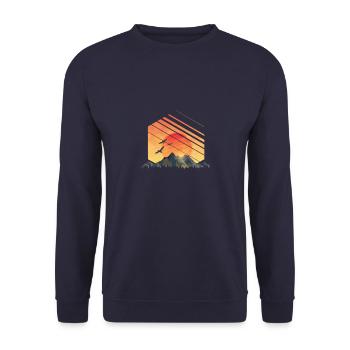 Montagne Graphique Montagne Graphique Nature - Sweat-shirt Unisexe - marine - Devant - Alina (178cm) & Michal (187cm)